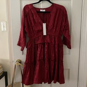NTW Nordstrom red satin dress